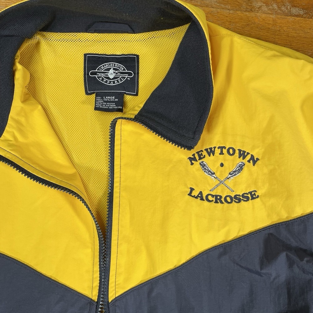 Charles River Men's Jacket Size Large Championship Windbreaker Blue / Yellow